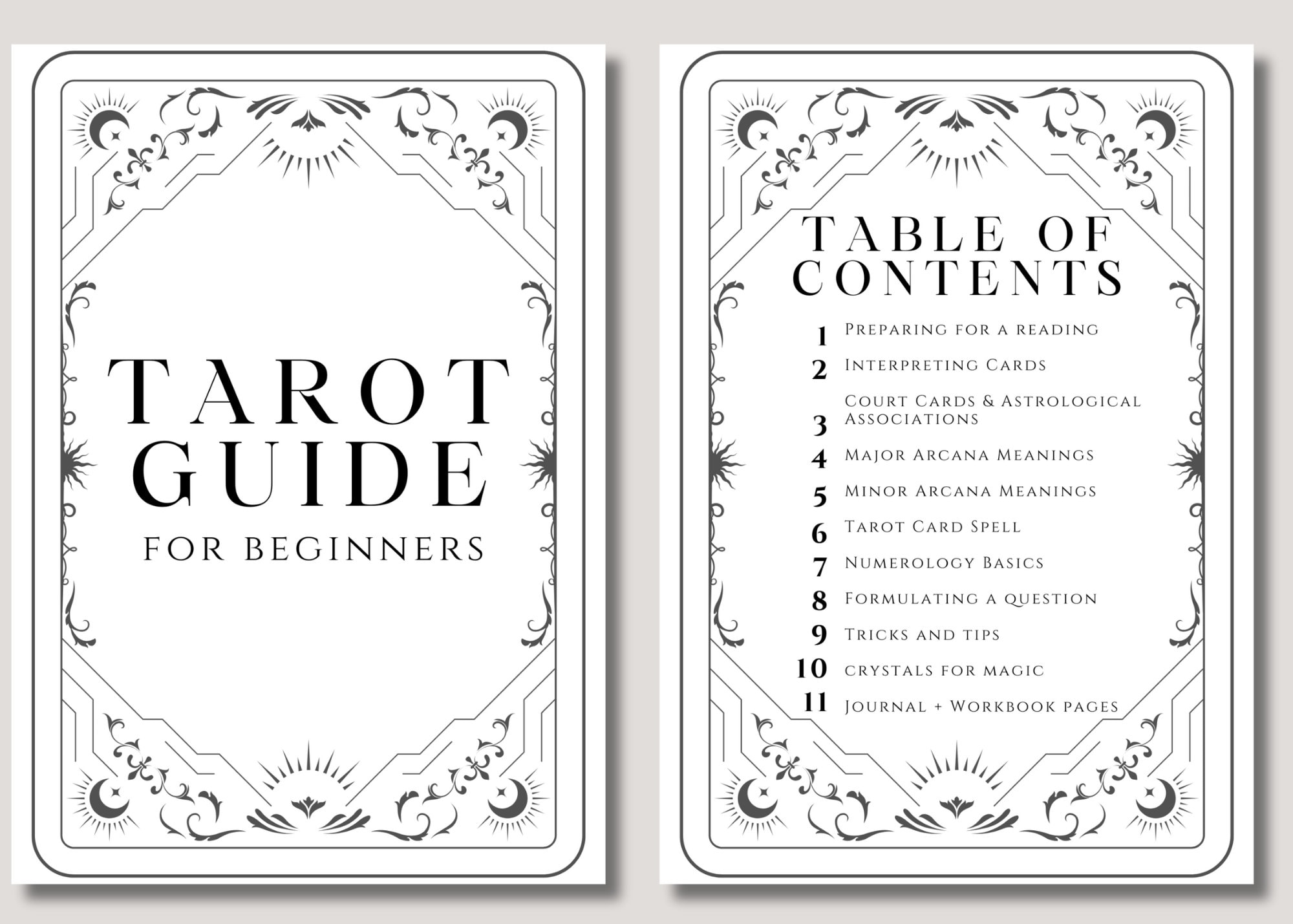 Printable Tarot Beginner's Guide and Cheat Sheets - Rider Waite Card ...