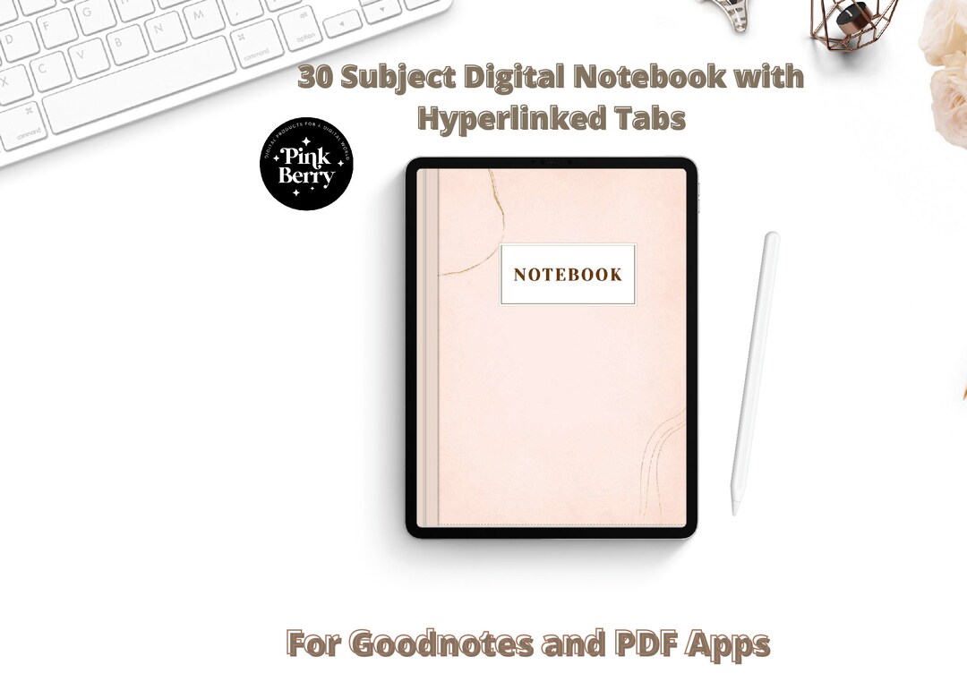30 Subject Digital Notebook With Hyperlinked Tabs | Take Notes, Journal ...