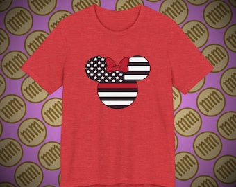 Thin Red Line with Bow - Unisex Short Sleeve Tee