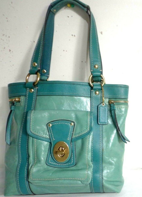 coach turquoise tote