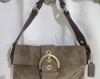 COACH Hampton 11330 Vintage Brown Signature Stitched Leather Bag