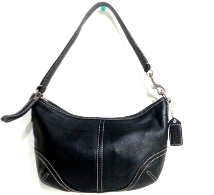 COACH Soho 4283 Black Leather Bag Hobo Shoulder Handbag Purse