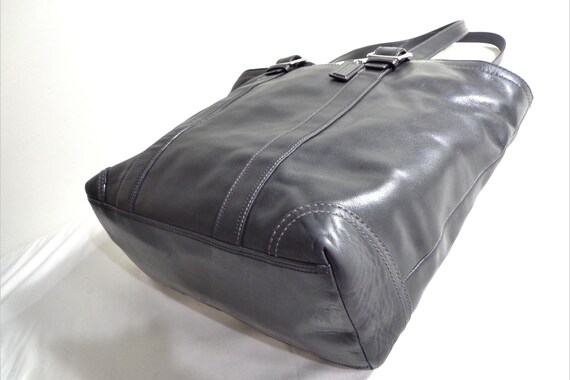 COACH HAMPTON F10195 Vintage Black Leather Tote Bag D… - Gem