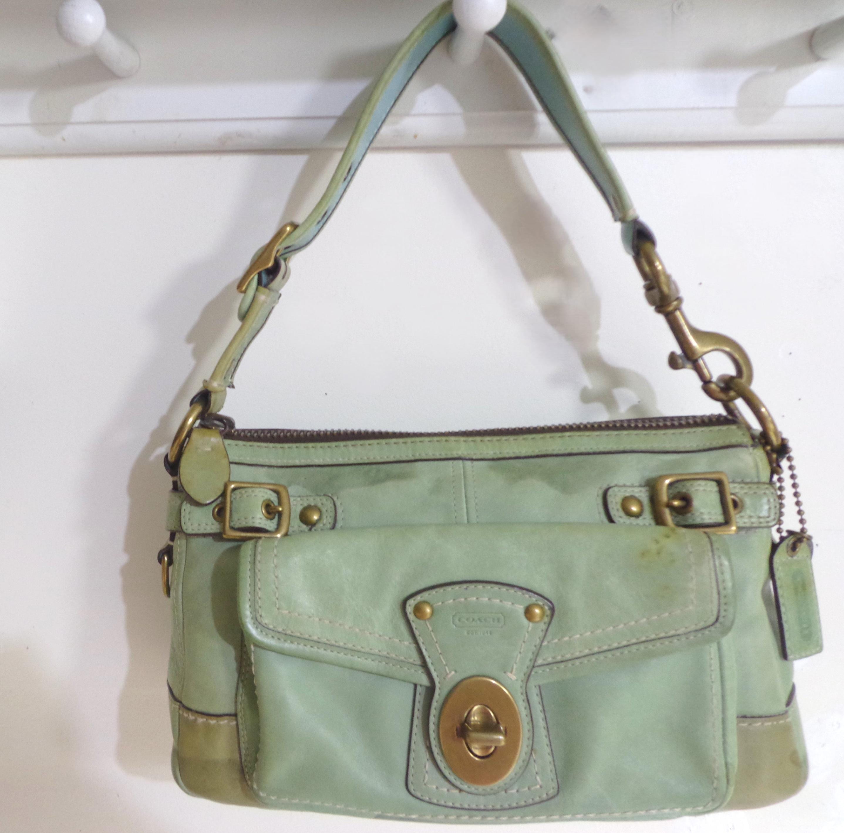 Coach olive green purse clearance