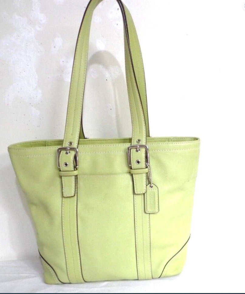 lime green coach bag