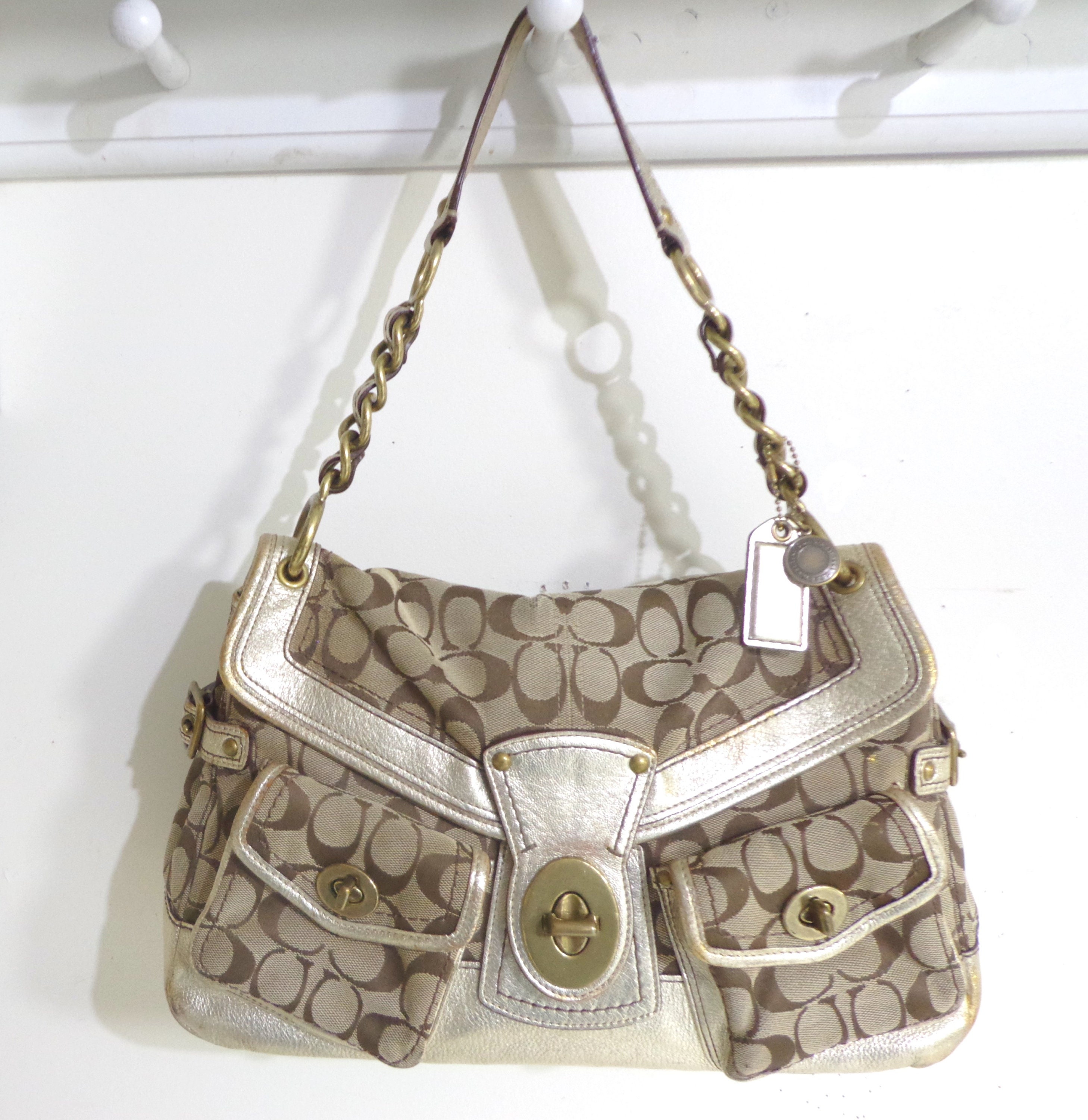 COACH Legacy Leigh 11141 Vintage Khaki Signature Gold COACH Legacy Leigh 11141 Vintage Khaki Signature Gold
