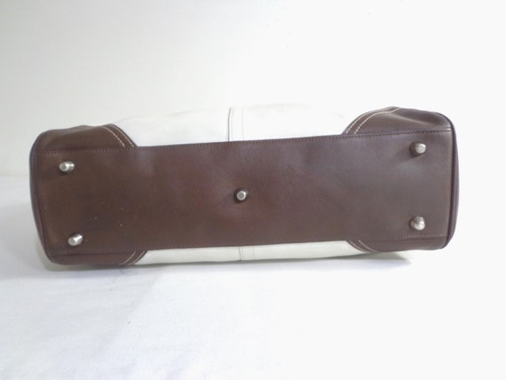 COACH 10521 Vintage Cream & Brown Leather Tote Ba… - image 5