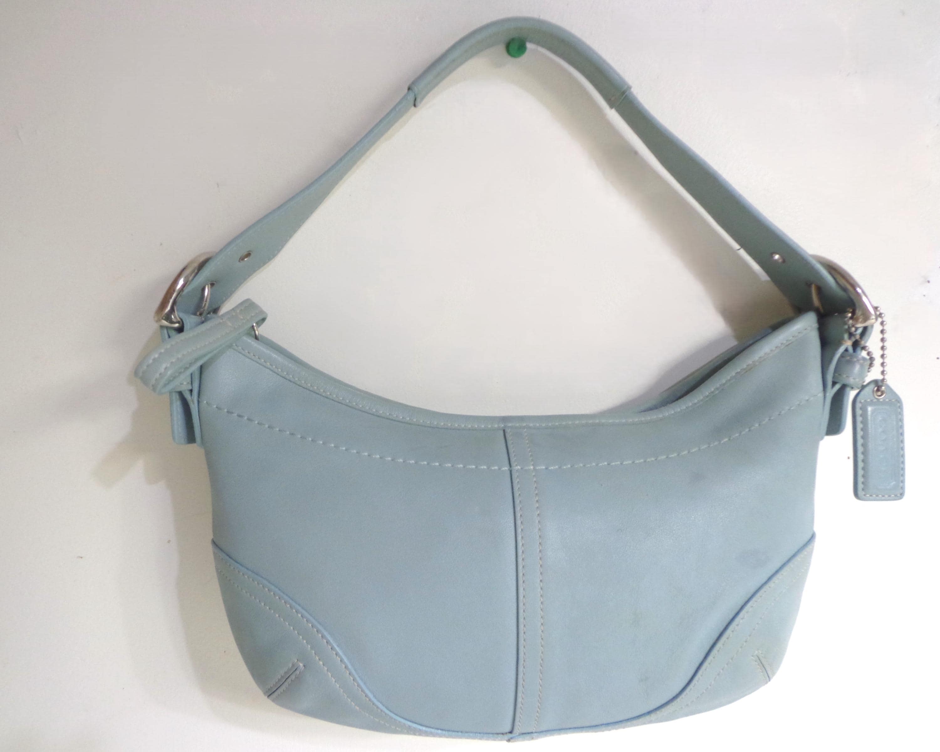 バッグ COACH Soho leather shoulder Bag Blue Coach Soho Blue Hobo Shoulder Bag One Hand Strap Leather