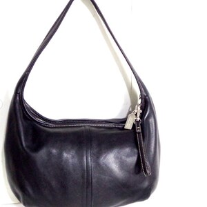 COACH ERGO 9219 Vintage Black Cpwhide Leather Bag Hobo Shoulder