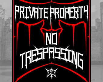 Private Property X No Trespassing Metal-Style Sign