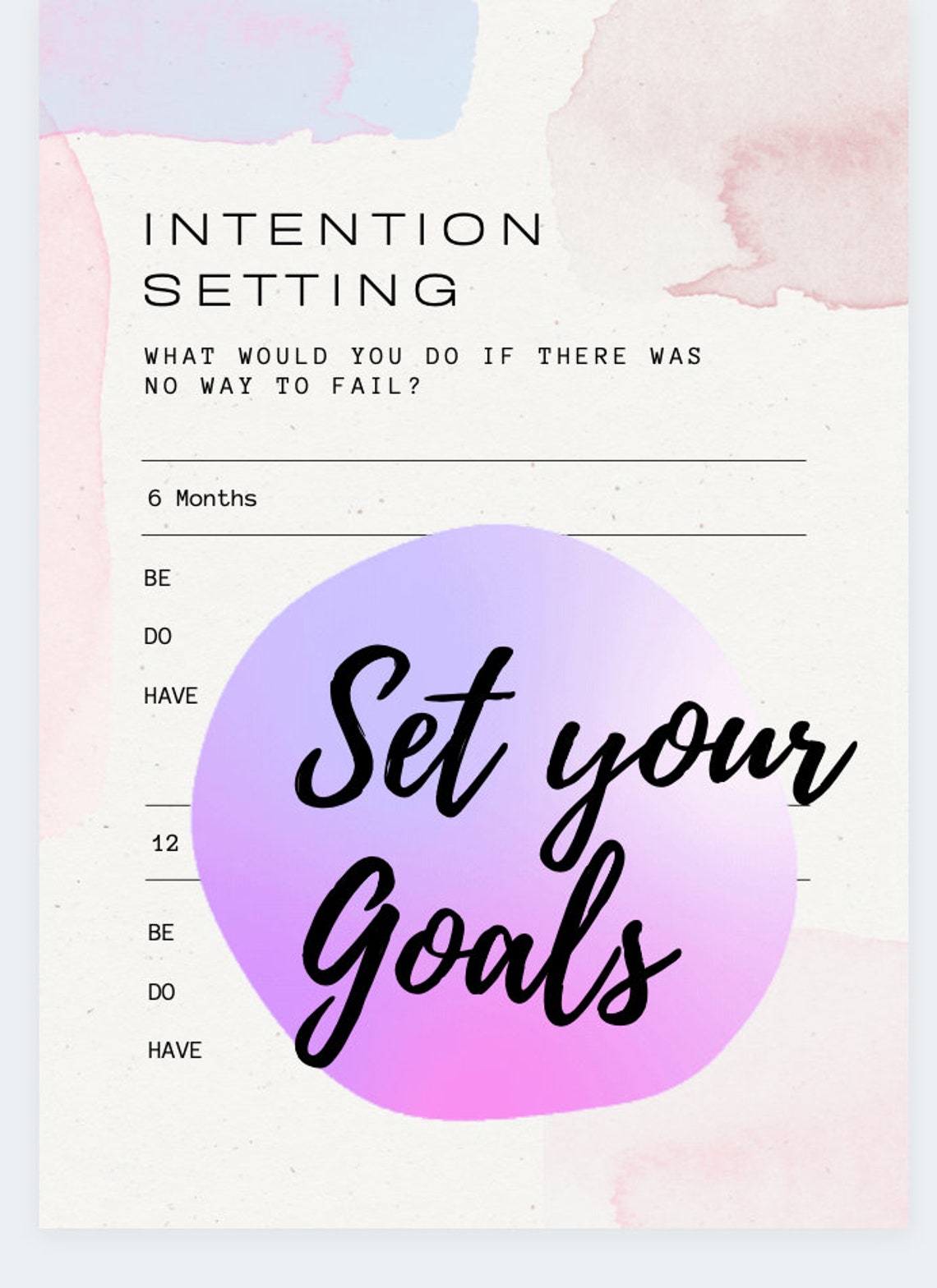 Intention Setting Exercise and Planner - Etsy UK