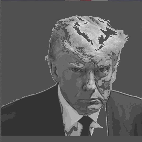 SVG Trump Mugshot (13 Layer vector) for Laser Engraver Cricut Glowforge CO2 Laser Diode