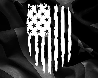 Small American Flag | Vertical Stars & Stripes | Vinyl Decal | Patriotic Stickers