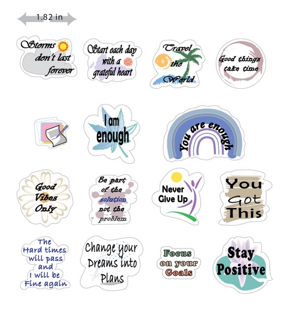 Printable Motivational Sticker Sheet Inspirational Quotes - Etsy