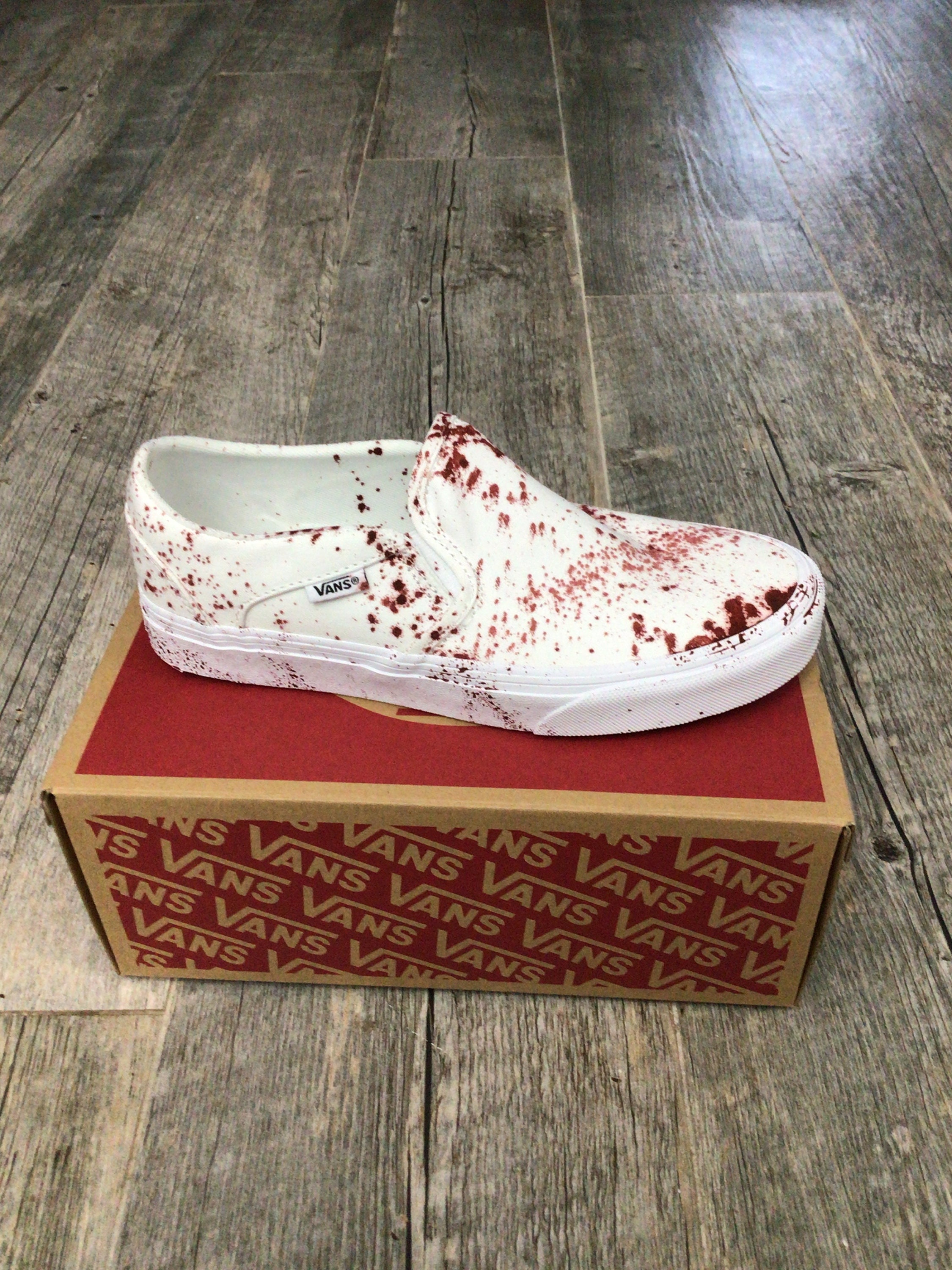 Custom Painted vans blood splatter shoes | Etsy
