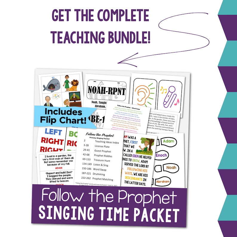 Follow the Prophet Flip Chart & Visual Aids Singing Time Come Follow Me Song Slideshow Printable