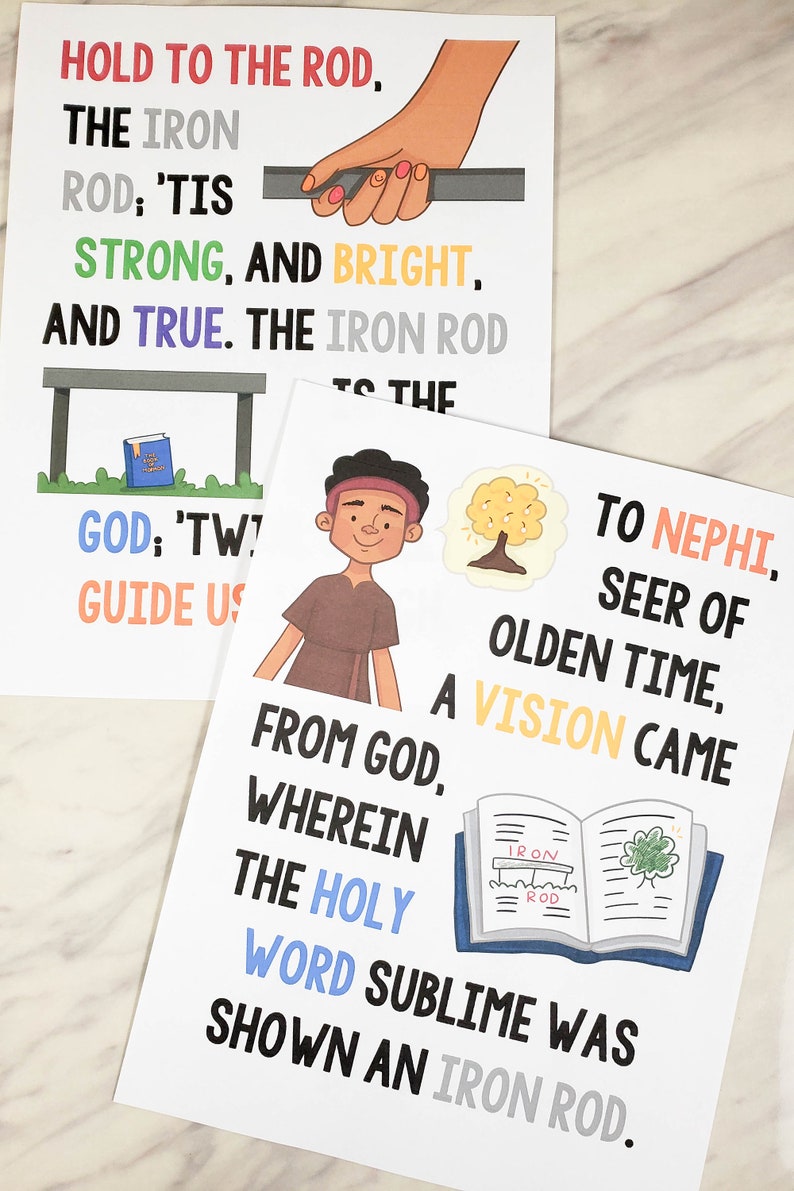 The Iron Rod Flip Chart & Visual Aids Singing Time Come Follow Me Hymn