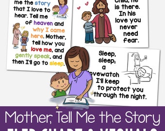 Mother Tell Me the Story Flip Chart Visual Aids Singing Time for Mother&#39;s Day Illustrations Lyrics LDS PDF Janice Kapp Perry Primary Song