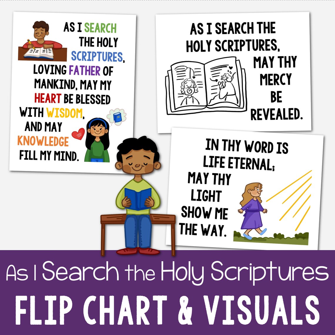 Visual Scriptures As I Search the Holy Scriptures Flip Chart Visual Aids Singing Time ...