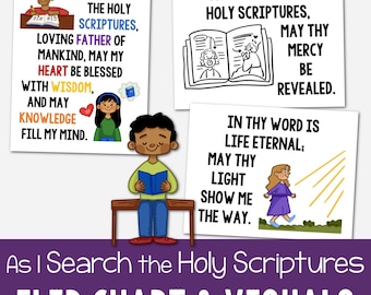 As I Search the Holy Scriptures Flip Chart Visual Aids Singing Time Come Follow Me Lyrics Slideshow Printable PDF Primary Book of Mormon LDS