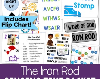 The Iron Rod Singing Time Teaching Packet Hymn Flip Chart Visuals 2024 Come Follow Me 7 Lesson Plans Printable PDF LDS Primary Music Leaders