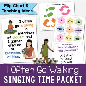 A menudo voy a caminar Tiempo para cantar y ayudas visuales para rotafolios 3 ideas para la enseñanza Ilustraciones de canciones de la Primaria para el Día de la Madre Cuadro con letras de canciones SUD en PDF