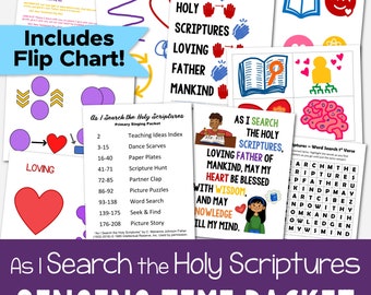 As I Search the Holy Scriptures Singing Time Packet 8 Teaching Ideas LDS Hymn Flip Chart Visuals Come Follow Me Primary Music Leaders