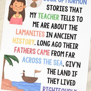 Book of Mormon Stories Flip Chart & Visual Aids Singing Time Come Follow Me Slideshow BW Color Printable PDF Primary 2024 Book of Mormon LDS image 4