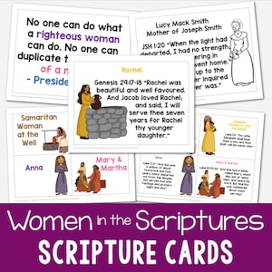 25 Frauen in den Schriften Info-Karten | Enthält Neues Testament Altes Testament Buch Mormon Lehre & Bündnisse druckbare Kunst und Karte LDS