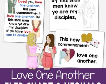 Love One Another Flip Chart LDS Song Visual Aids Printable PDF Landscape Portrait Primary Singing Time Music Leaders Helps Come Follow Me