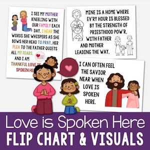 Love is Spoken Here Flip Chart Visual Aids Singing Time Helps Primary Song for Mother's Day Janice Kapp Perry Illustrations Lyrics LDS PDF