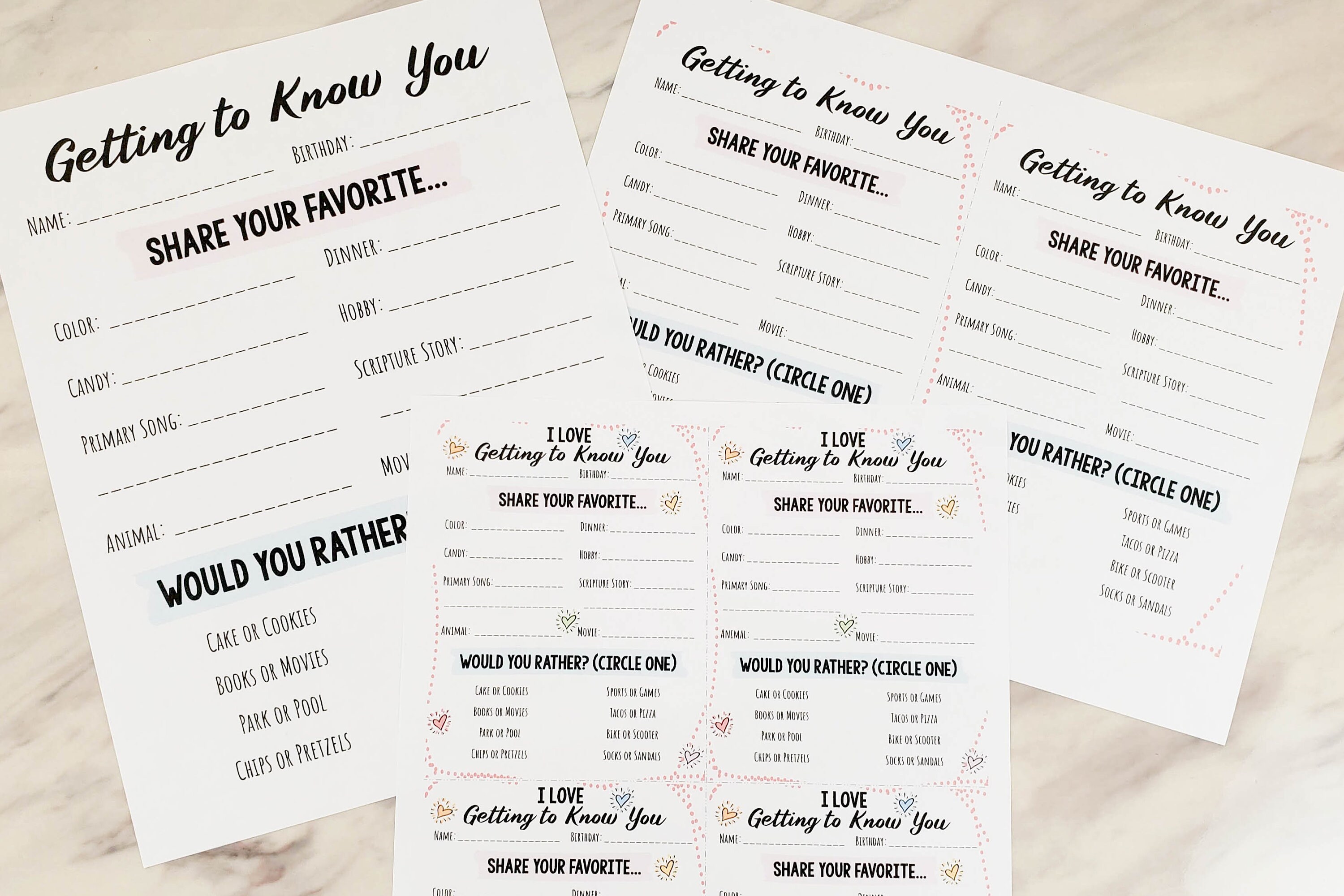 Getting to Know You Survey Printable &amp; Editable PDF | About Me Quiz ...