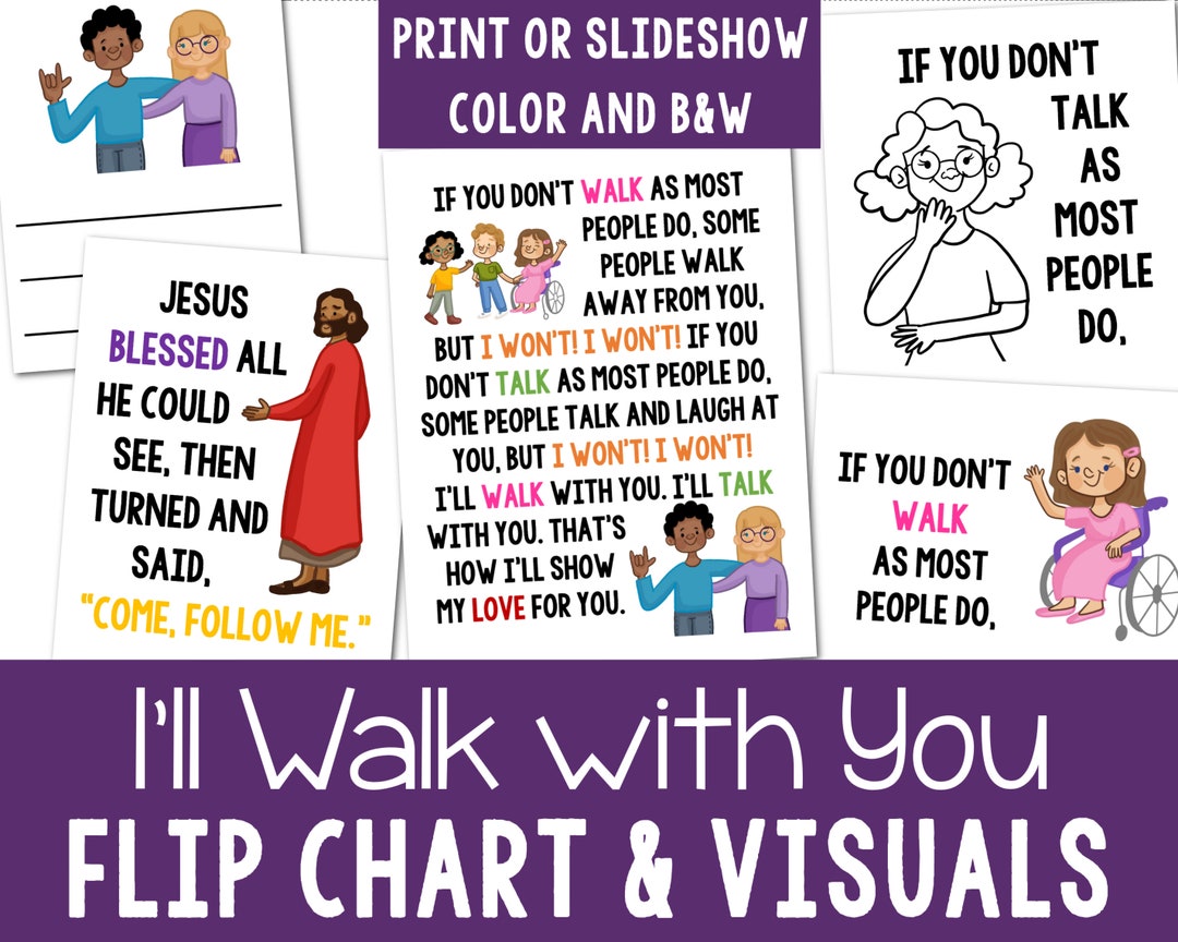I'll Walk With You Flip Chart & Visual Aids Teach Come Follow Me Song