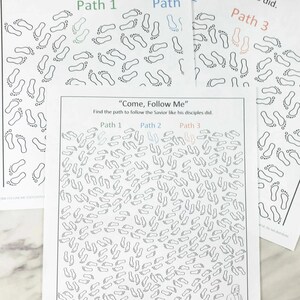 Come Follow Me footsteps maze printables