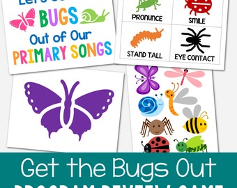 Get the Bugs Out Primary Program Review Game Singing Time Song Activity Game LDS PDF Music Leader Track Learning Progress Printable