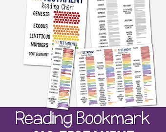 Old Testament Printable Reading Chart & Bookmark | LDS Come Follow Me Bible Reading Tracker + POSTER PDF