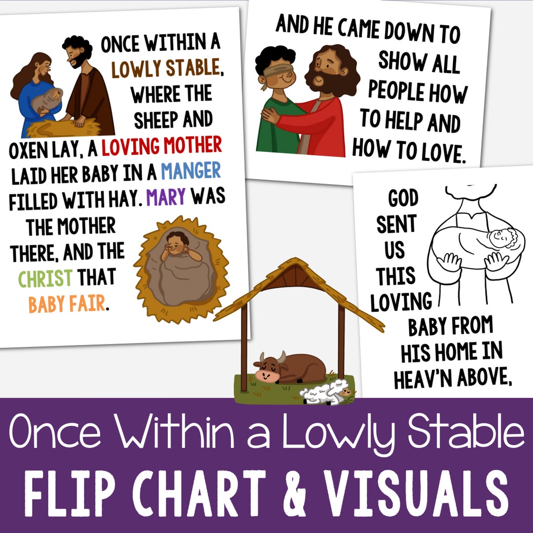 Once Within a Lowly Stable Flip Chart Visual Aids LDS Christmas Song