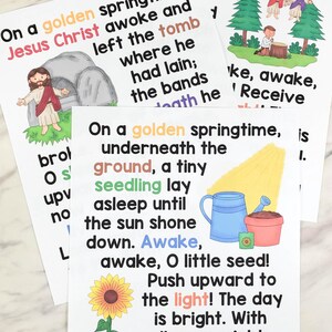 On a Golden Springtime Flip Chart Visual Aids Printable Lyrics Song ...