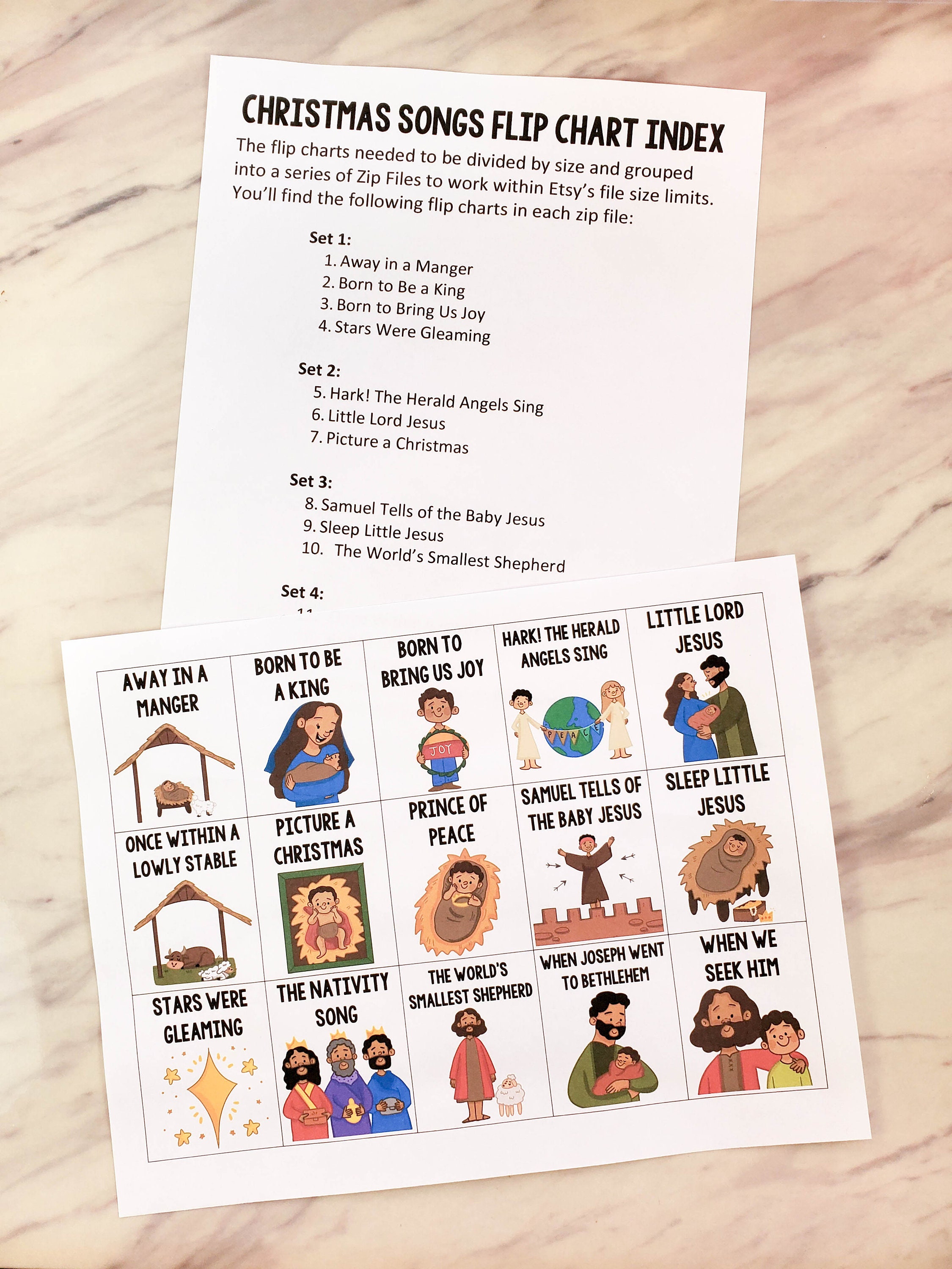 Sleep Little Jesus Flip Chart & Lyrics - Primary Singing