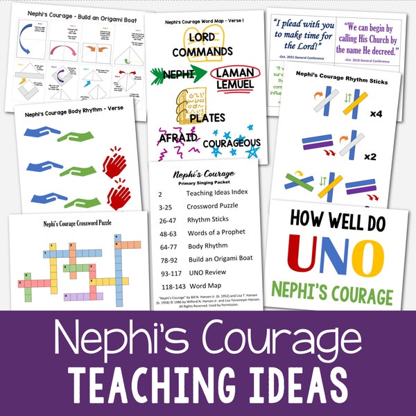 Nephi's Courage Teaching Ideas Primary Song Singing Time Lesson Plans 7 Ideas LDS Music Leader Helps Printable Book of Mormon Come Follow Me