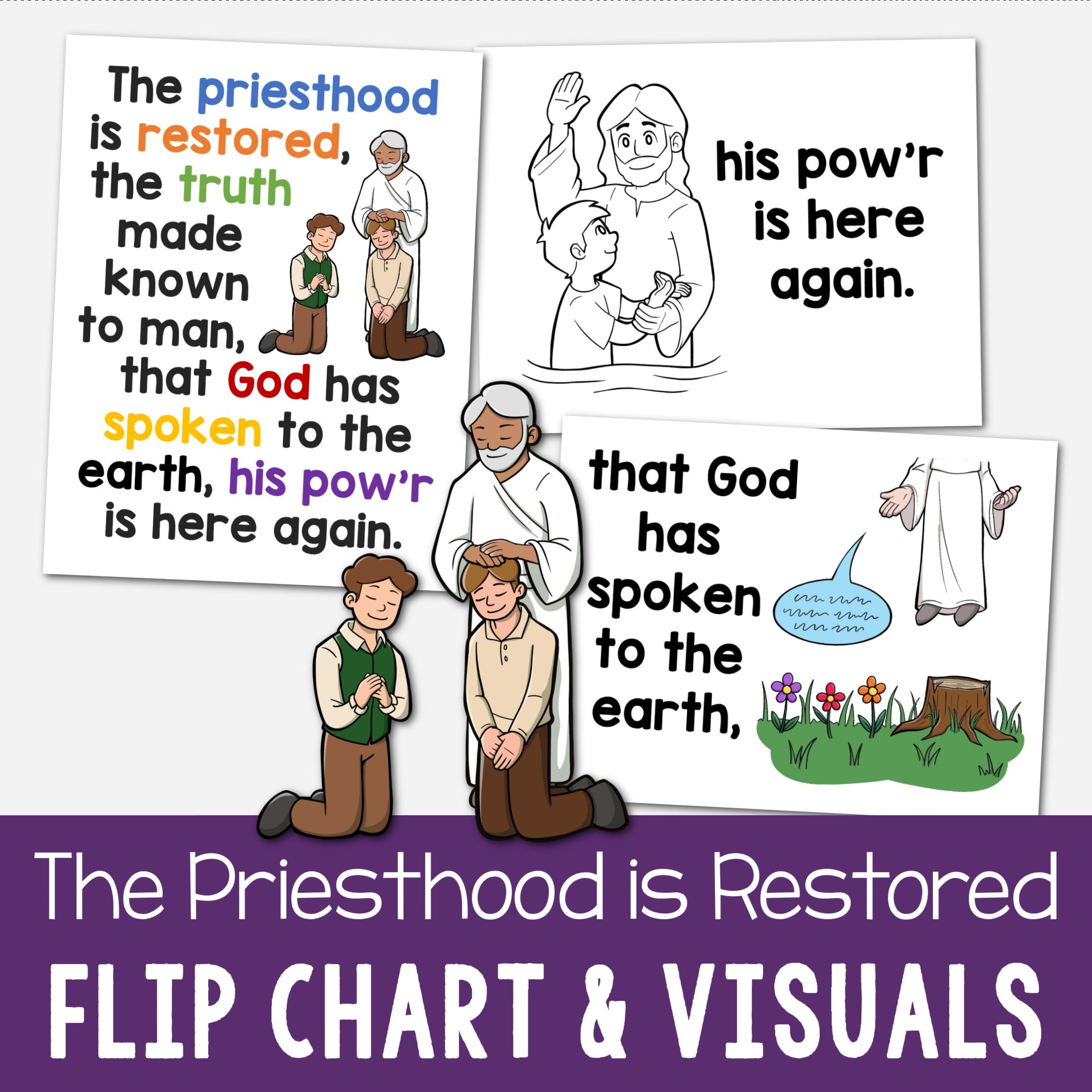 The Priesthood is Restored Flip Chart Visuals Singing Time Come Follow