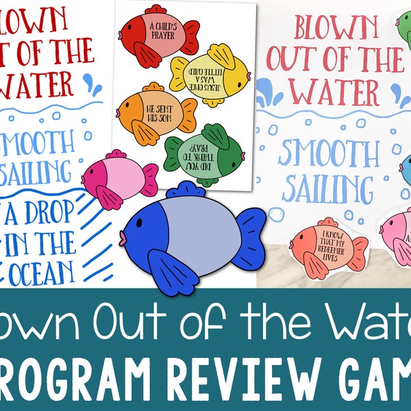 Blown Out of the Water Primary Program Review Game Singing Time Songs Activity LDS PDF Music Leader Track Learning Progress Chart Printable