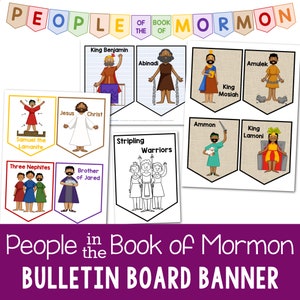 People of the Book of Mormon Hero Banner Printable Bulletin Board Accents Art Decorations LDS 2024 Come Follow Me Study Aids Illustrations image 1