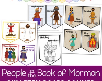 People of the Book of Mormon Hero Banner Printable Bulletin Board Accents Art Decorations LDS 2024 Come Follow Me Study Aids Illustrations