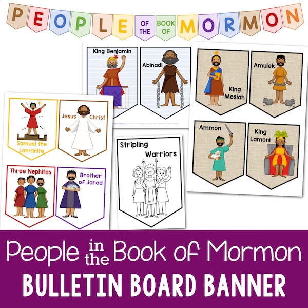 People of the Book of Mormon Hero Banner Printable Bulletin Board Accents Art Decorations LDS 2024 Come Follow Me Study Aids Illustrations