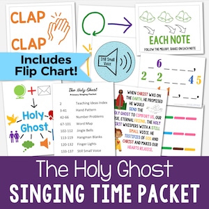 The Holy Ghost Singing Time Packet Primary Music Leader Lesson Plans 7 Activities LDS Song Helps Printable PDF Flip Chart Visual Aids