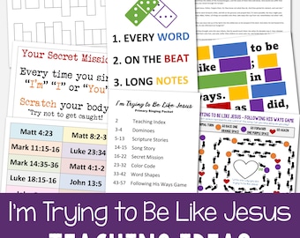 I'm Trying to be Like Jesus Teaching Ideas Primary Song Singing Time Lesson Plan 7 Ideas LDS Music Leader Helps Printable PDF Come Follow Me