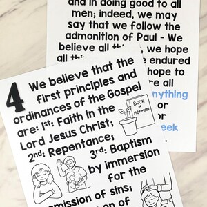 Articles of Faith Flip Chart Visual Aids Singing Time Bulletin Board ...
