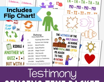 Testimony Singing Time Packet 8 Primary Song Teaching Ideas & Flip Chart Printable PDF Hymn Lesson Plans Visual Aids LDS Music Leaders