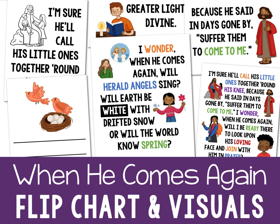 When He Comes Again Flip Chart Visual Aids for LDS Primary Music Leader